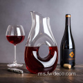 buatan tangan 1.5L Clear Glass Wine Decanter dengan Lubang